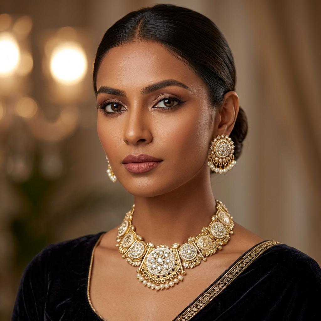 AI Model for Elegant Mossianite Necklace Set