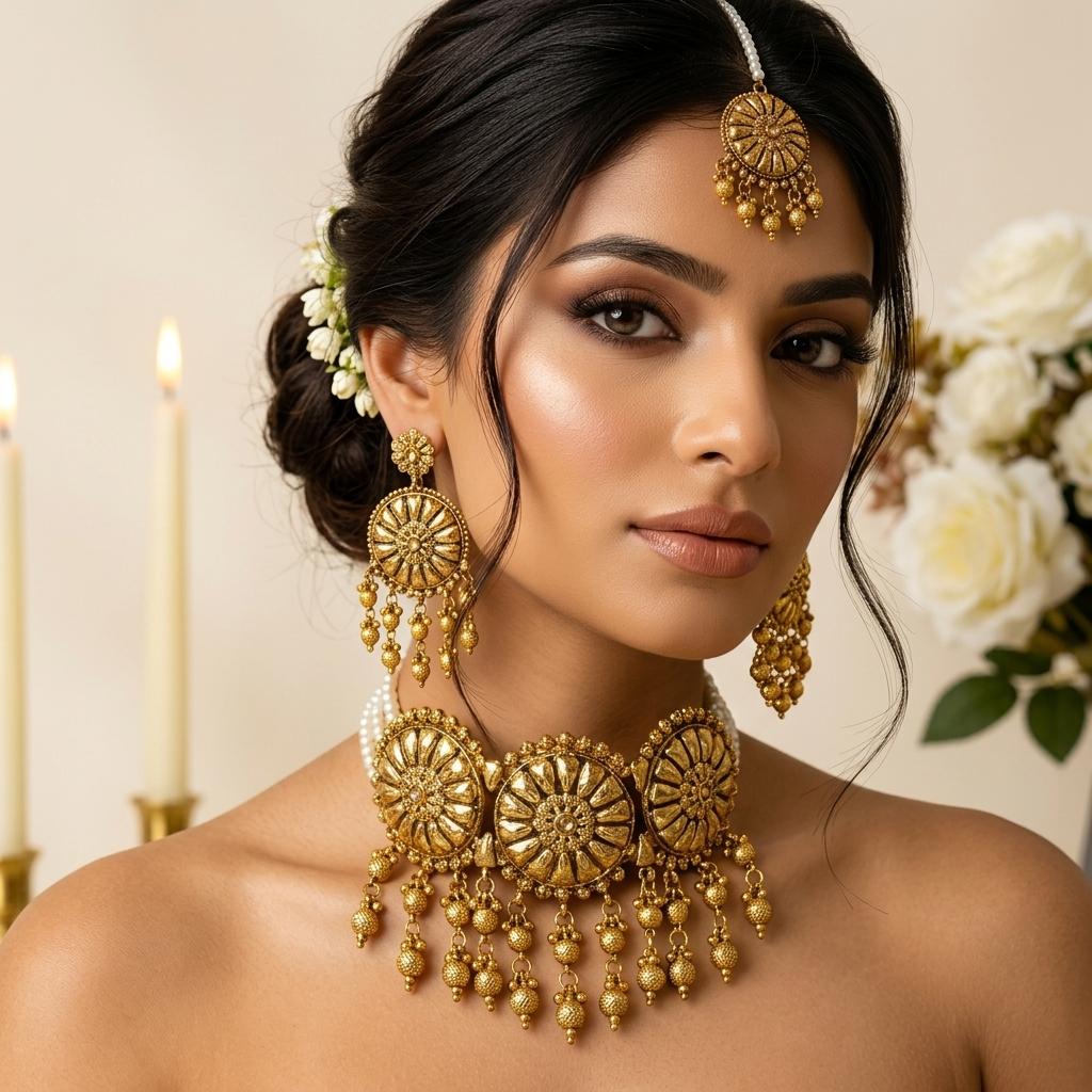 AI Model for GoldLook Elegance Necklace Set