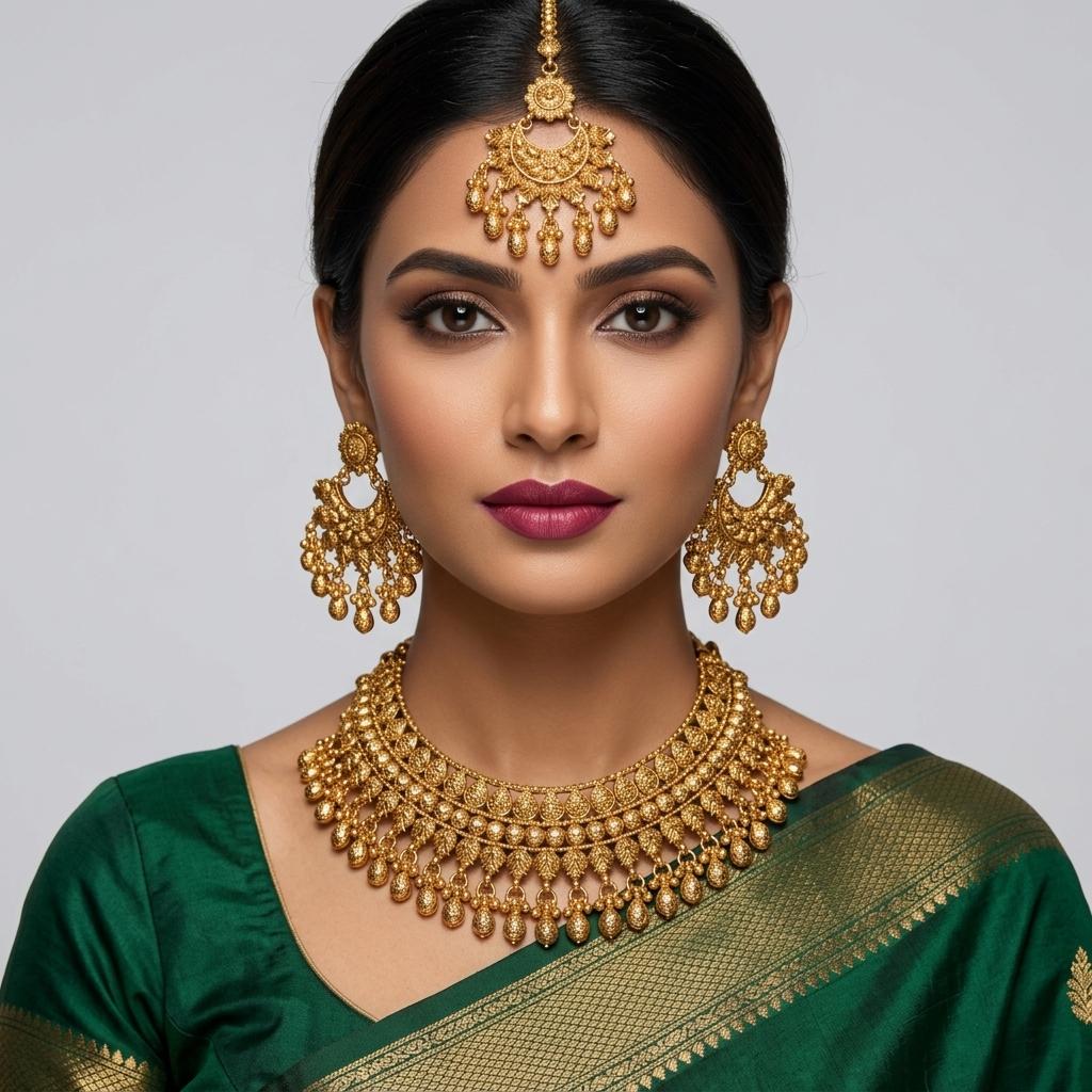AI Model for Majestic GoldLook Necklace Set